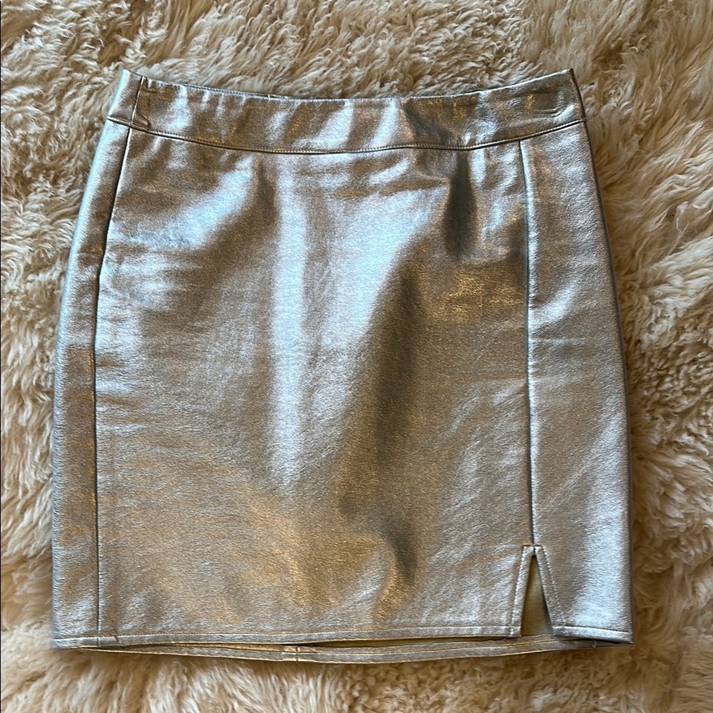 KatieJ NYC Girls Silver Metallic Women's Skirt Size XS